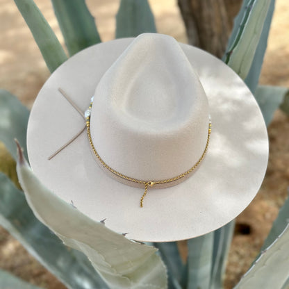 White Freshwater Pearl Amazonite Hat Band