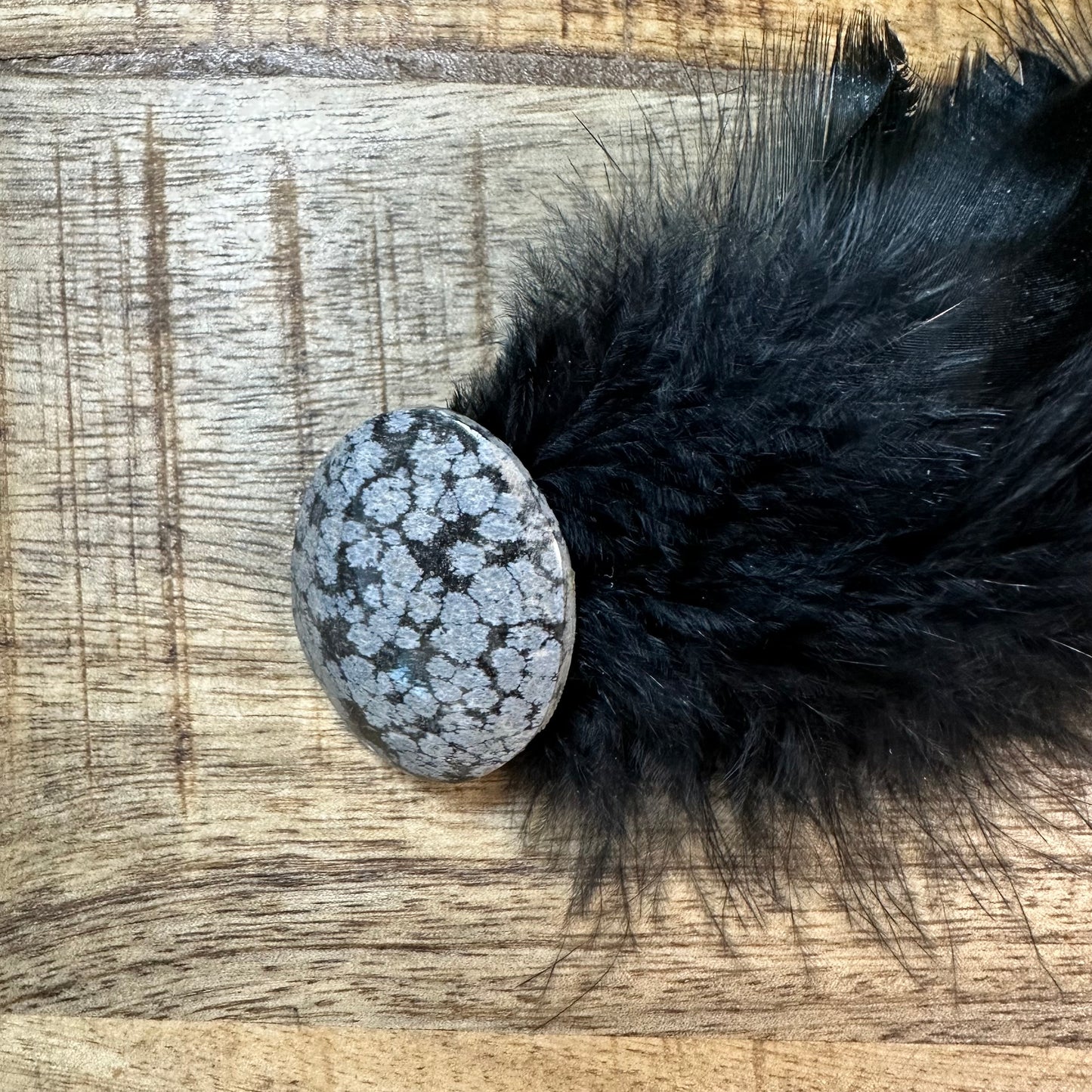 Snowflake Obsidian Hat Pin