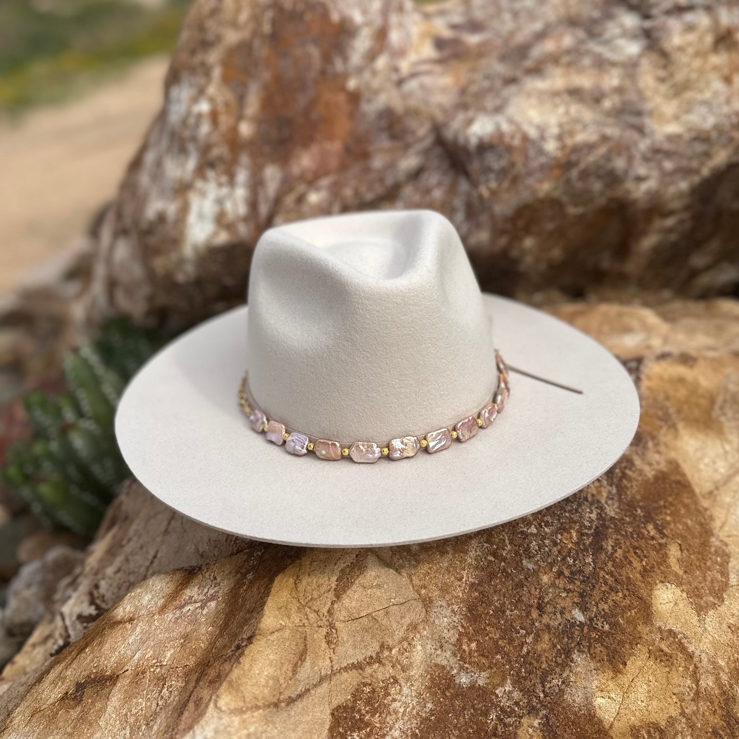 Pink Freshwater Pearl Hat Band