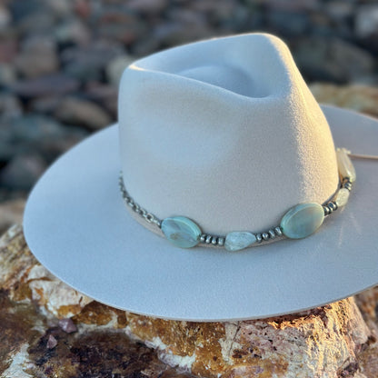Aquamarine and Agate Hat Band