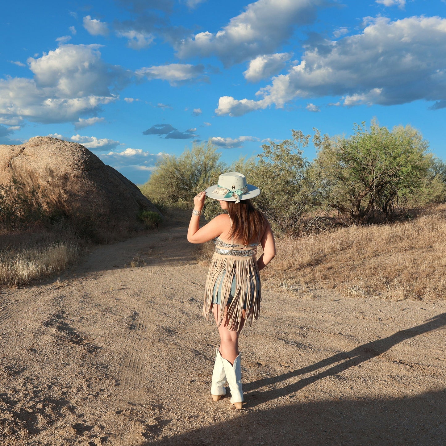 Handmade Pisces Aquamarine birthstone hat. A meaningful zodiac gift with western, one-of-a-kind style.