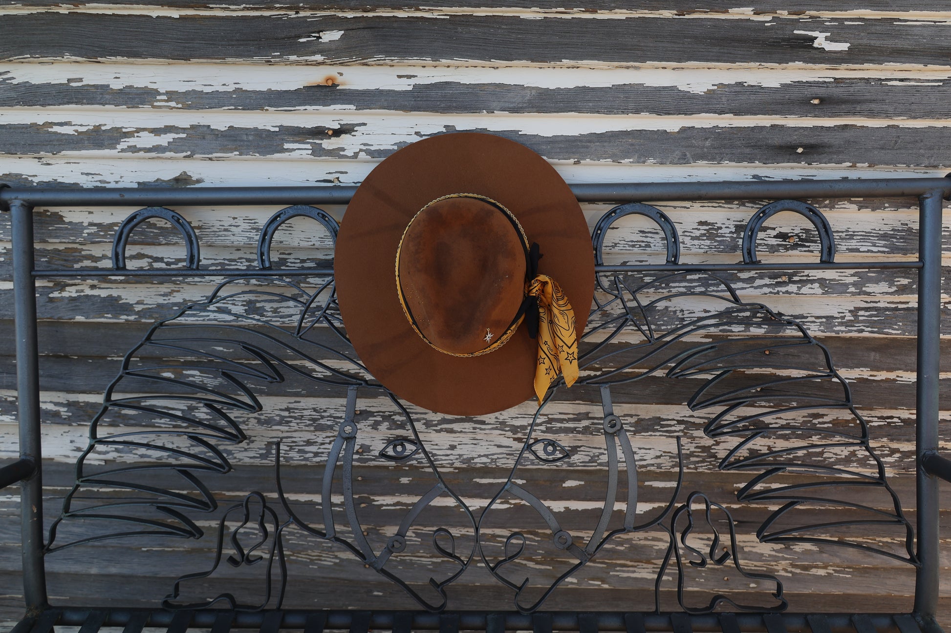 Handmade Sagittarius yellow topaz birthstone hat. A meaningful zodiac gift with western, one-of-a-kind style.