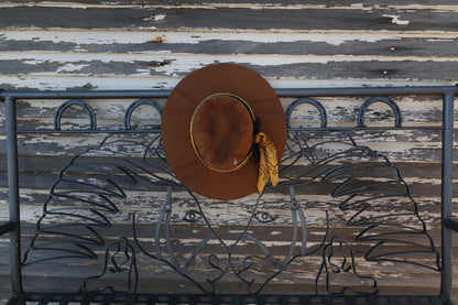 Handmade Sagittarius yellow topaz birthstone hat. A meaningful zodiac gift with western, one-of-a-kind style.