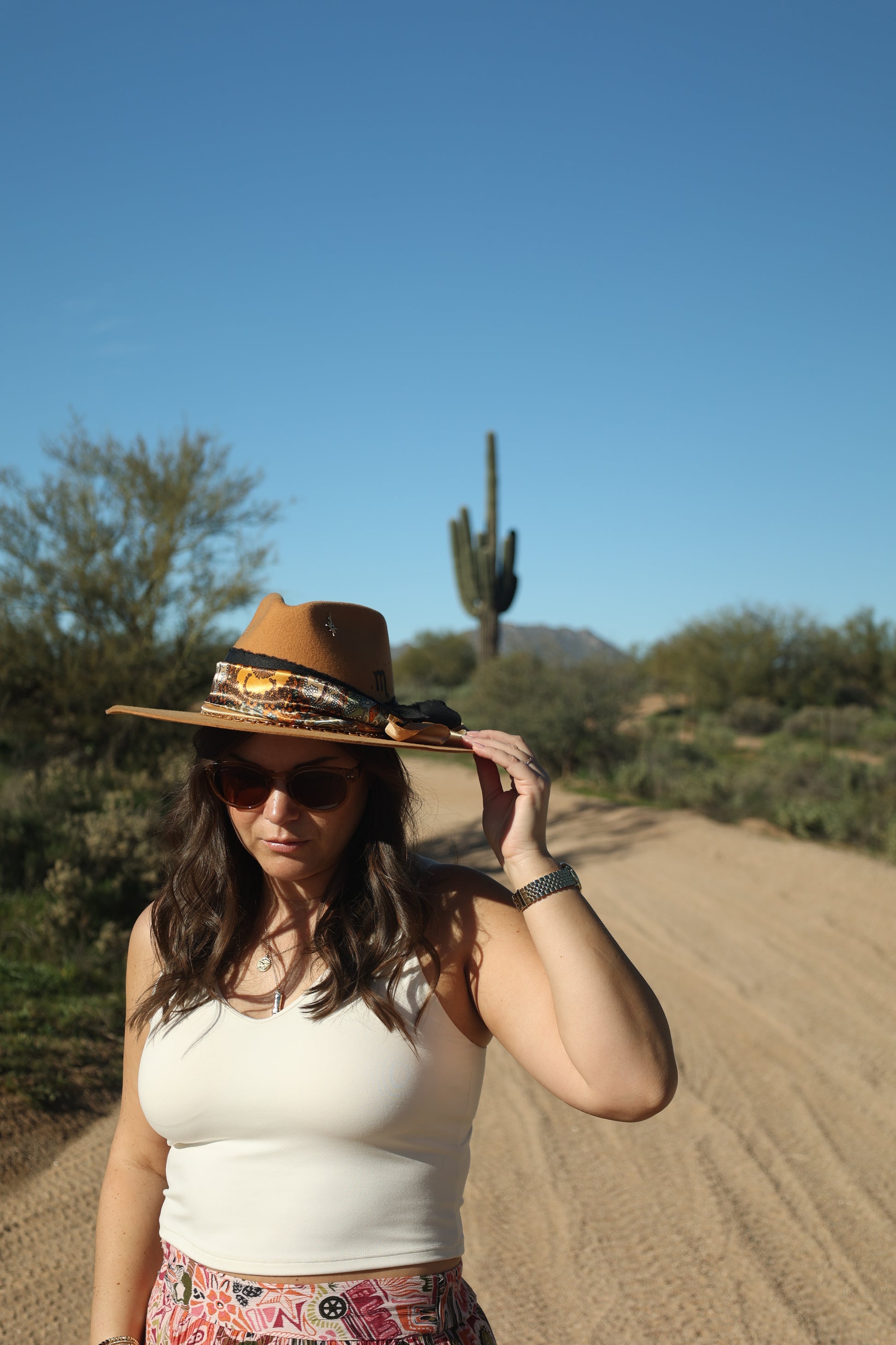 Handmade Scorpio topaz birthstone hat. A meaningful zodiac gift with western, one-of-a-kind style.